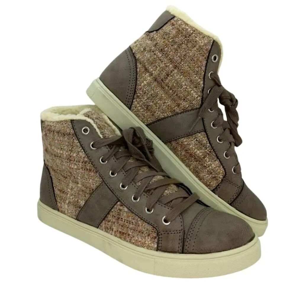 Madden Girl NEW Designer Women's Roundtoe Textured Tan Sneakers-sz. 8 1/2